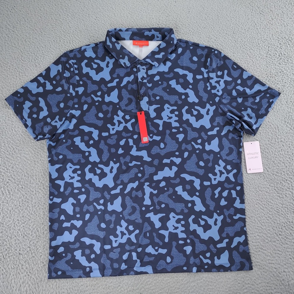 Redvanly Polo Shirt Mens 2XL Midnight Navy PUREpoly Camo Golf R2513-BARRES
